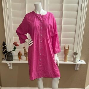 Gudrun Sjoden Woven Dress Organic Cotton Linen Wild Rose
